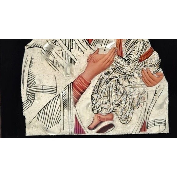 Byzantine Orthodox Icon Theotokos Madonna & Child Mother of Pearl Inlay Framed - Picture 13 of 13